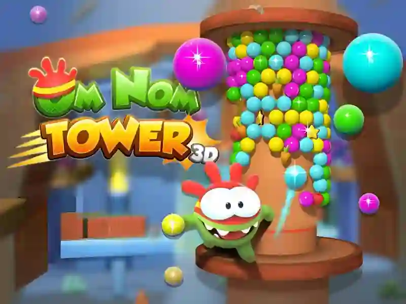Om Nom Tower 3D — bezmaksas tiešsaistes spēle