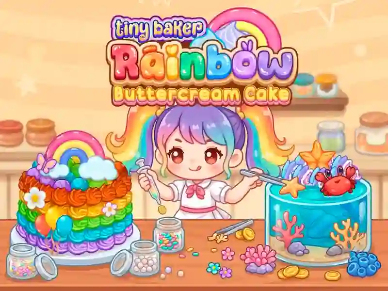 Tiny Baker: Rainbow Buttercream Cake — gratis online spil